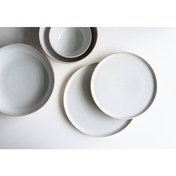 Ethical Trade Co Tabletop Salad Plate / Grey Handmade Ukrainian Stoneware Dinner Plates