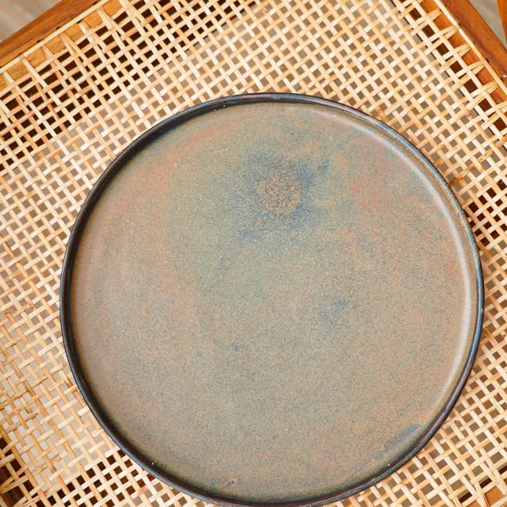 Ethical Trade Co Tabletop Dinner Plate / Rust Handmade Ukrainian Stoneware Dinner Plates