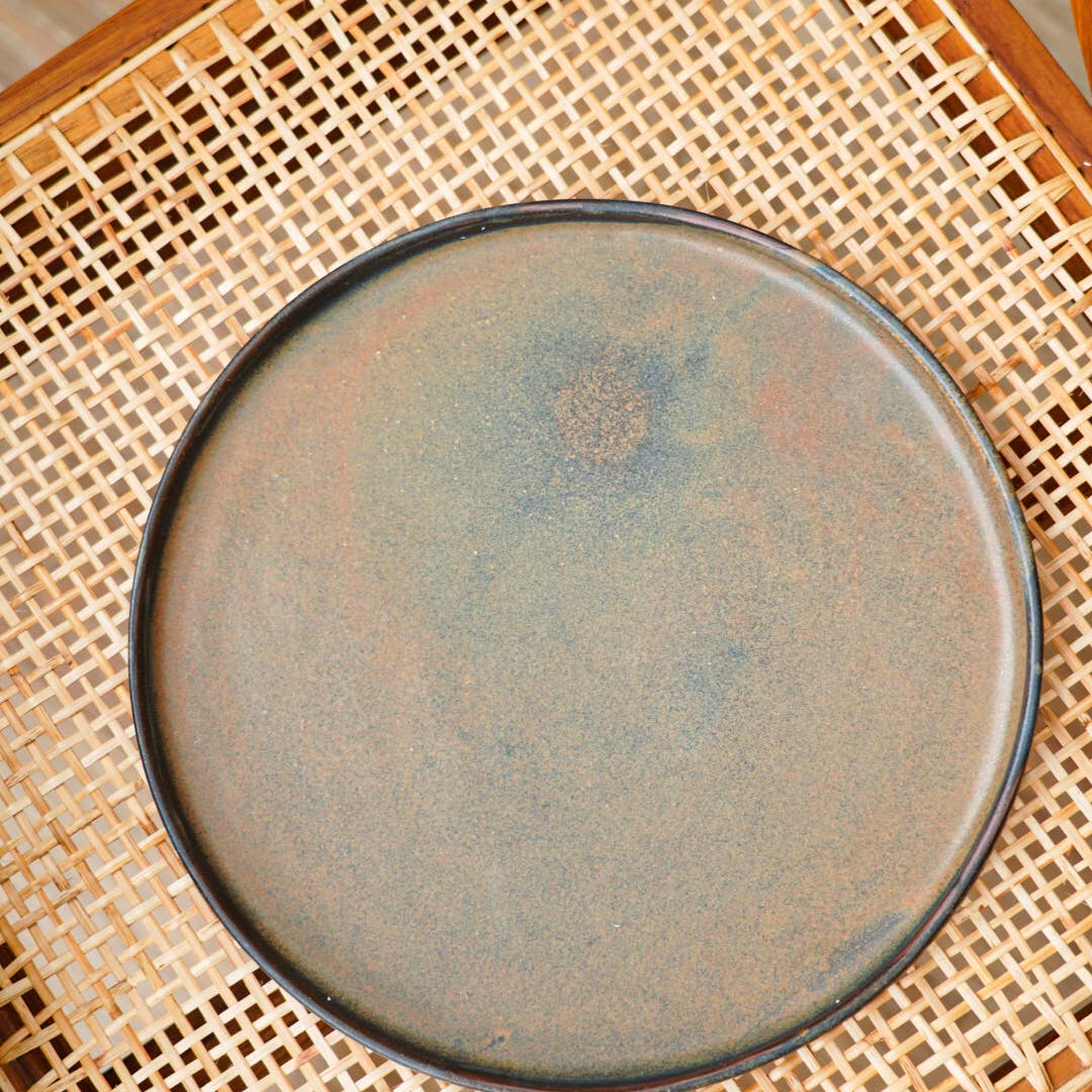Ethical Trade Co Tabletop Salad Plate / Rust Handmade Ukrainian Stoneware Dinner Plates