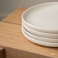 Ethical Trade Co Tabletop Dinner Plate / White (Round Sides) Handmade Ukrainian Stoneware Matte Dinner Plates