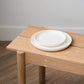 Ethical Trade Co Tabletop Salad Plate / White (Round Sides) Handmade Ukrainian Stoneware Matte Dinner Plates