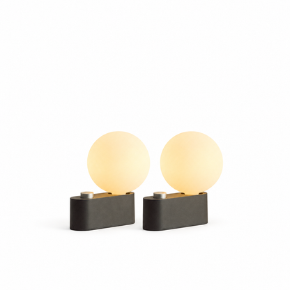 Alumina Multi-Use Lamp in Charcoal - Set of 2 on a white background
