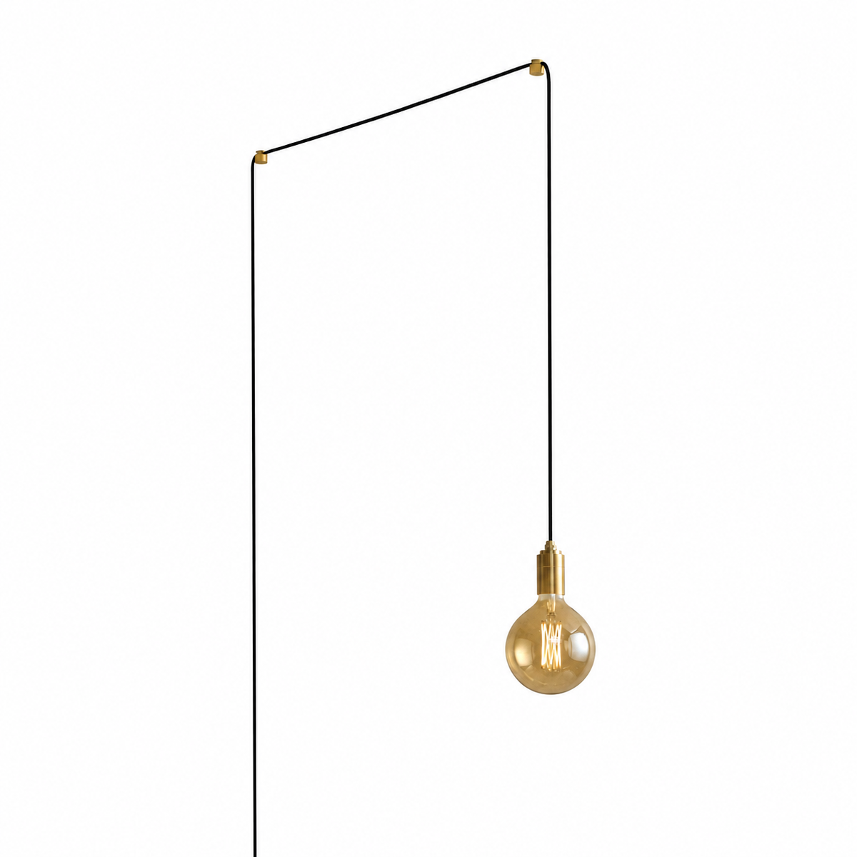 Gaia Plug-In Pendant in Brass on a white background