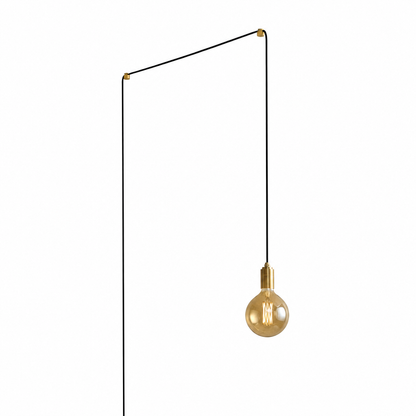 Gaia Plug-In Pendant in Brass on a white background