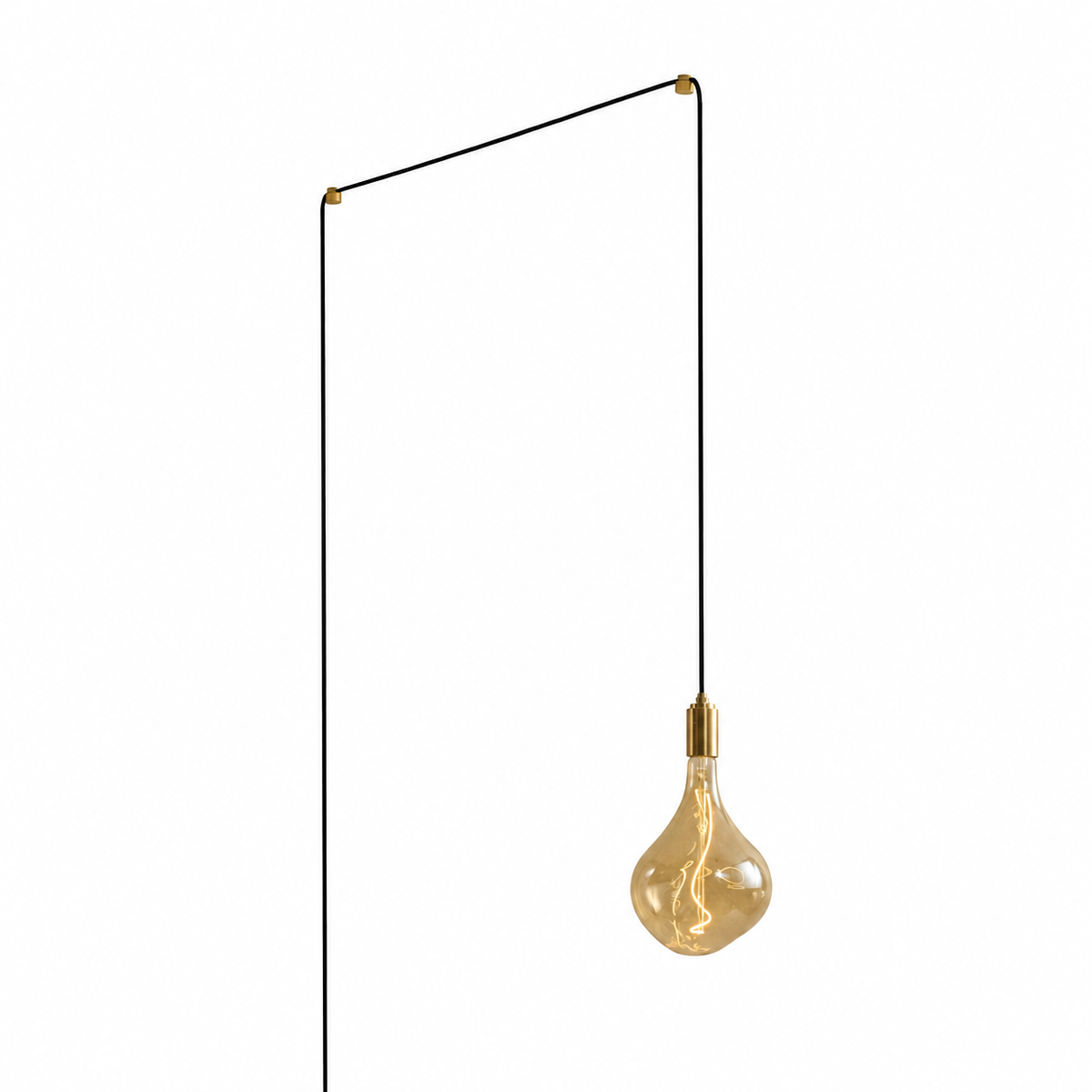 Voronoi II Plug-In Pendant in Brass on a white background