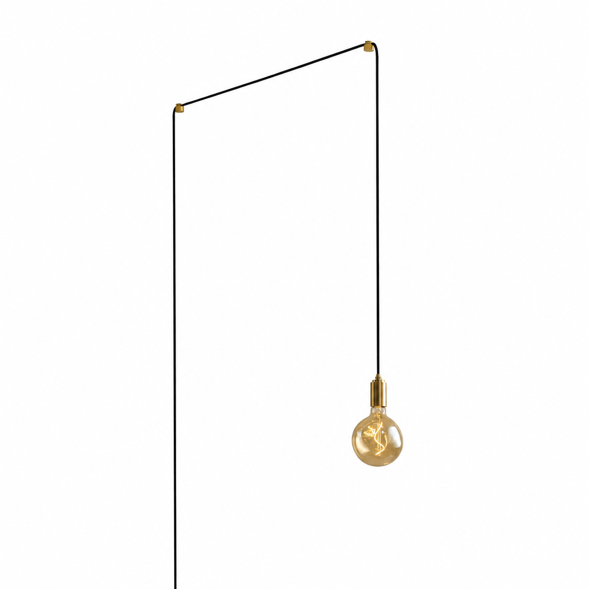 Voronoi I Plug-In Pendant in Brass on a white background