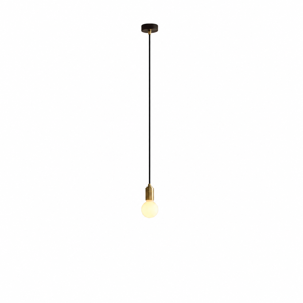 Sphere II Pendant Light in Brass on a white background