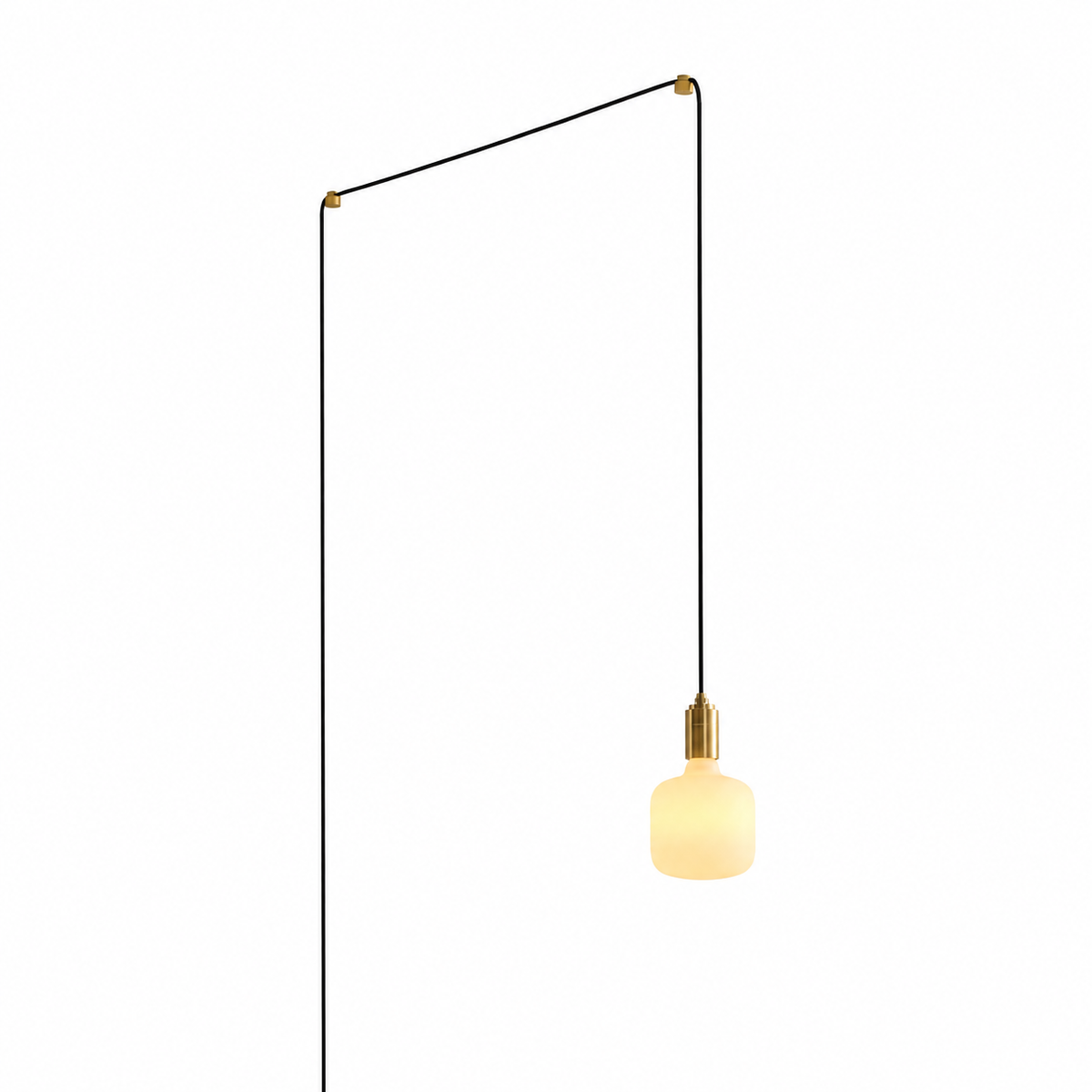 Oblo Plug-In Pendant in Brass on a white background