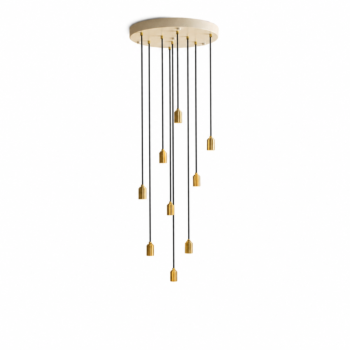 Nine Pendant in Brass on a white background