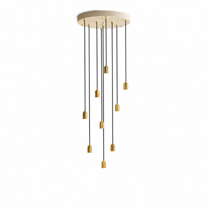 Nine Pendant in Brass on a white background