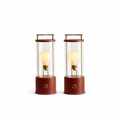 The Muse 1.0 Portable Lamp in Pomona Red - Set of 2 on a white background
