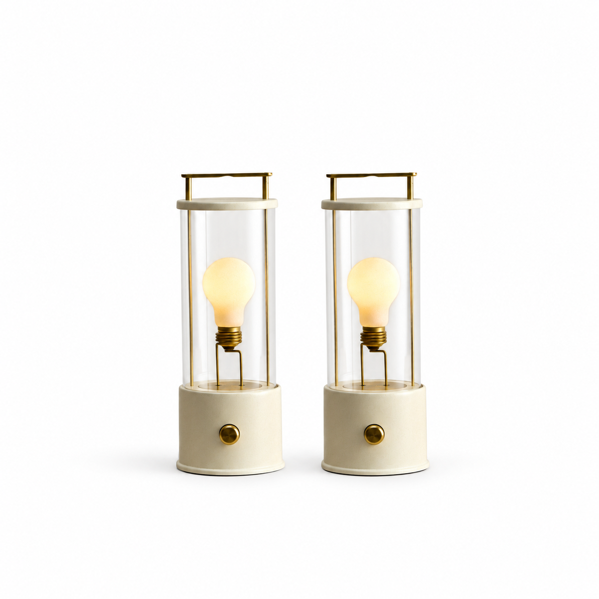 The Muse 1.0 Portable Lamp in Candlenut White - Set of 2 on a white background