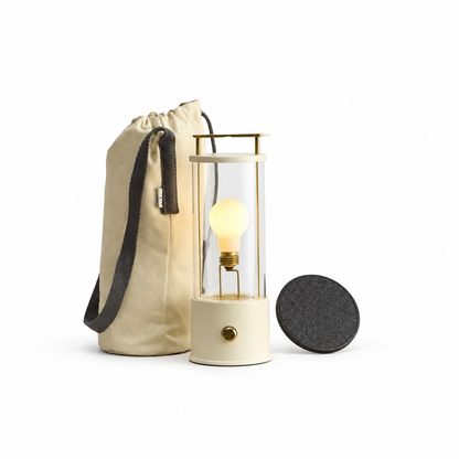 The Muse 1.0 Portable Lamp in Candlenut White Bundle on a white background