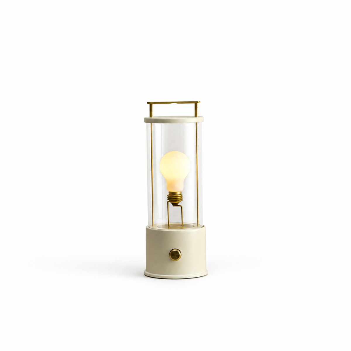 The Muse 1.0 Portable Lamp in Candlenut White on a white background