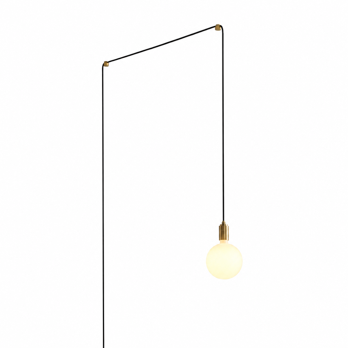 Sphere IV Plug-In Pendant in Brass on a white background