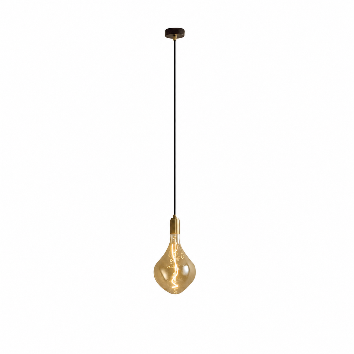 Voronoi II Pendant Light in Brass on a white background