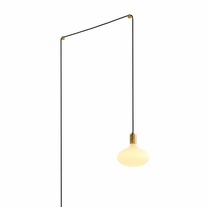 Oval II Plug-In Pendant in Brass on a white background