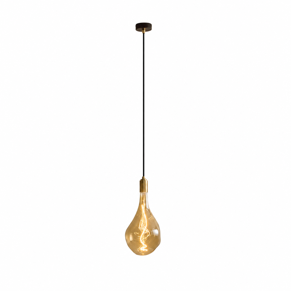 Voronoi III Pendant Light in Brass on a white background