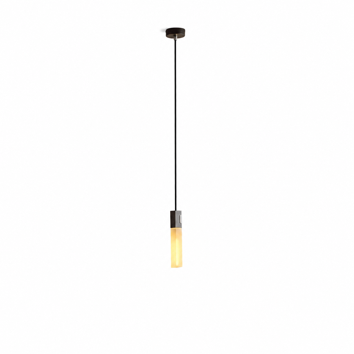 Basalt Single Pendant in Stainless Steel on a white background