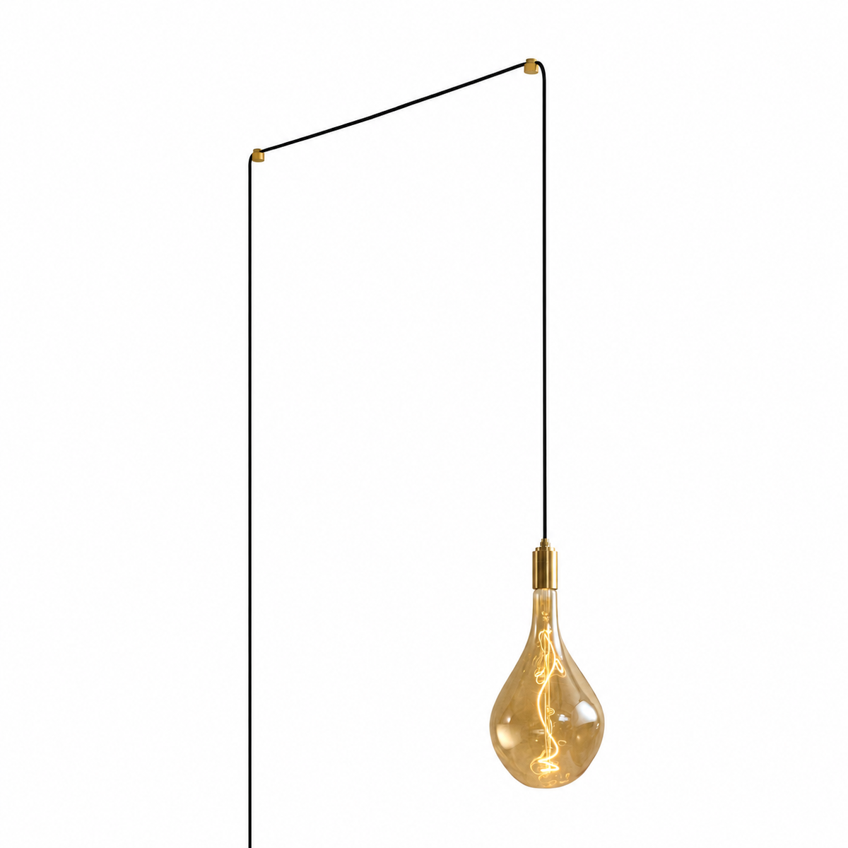 Voronoi III Plug-In Pendant in Brass on a white background