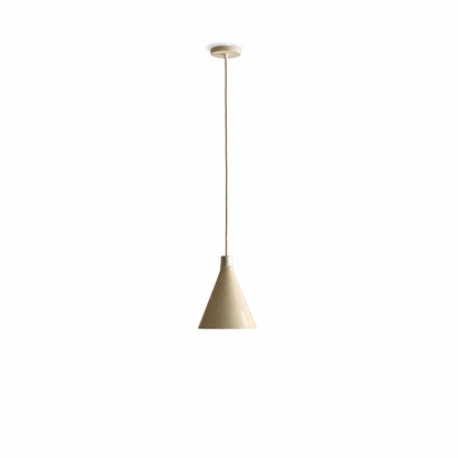 Bower Pendant Light Small in Oyster White + Sphere III on a white background
