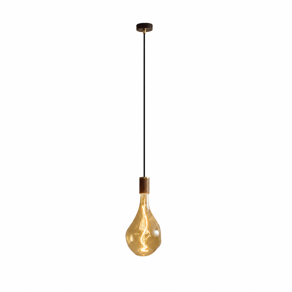 Voronoi III Pendant Light in Walnut on a white background