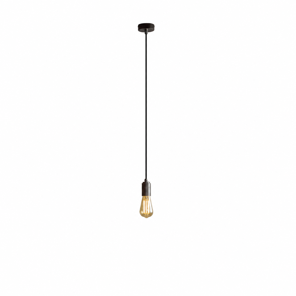 Squirrel Cage Pendant Light in Graphite on a white background