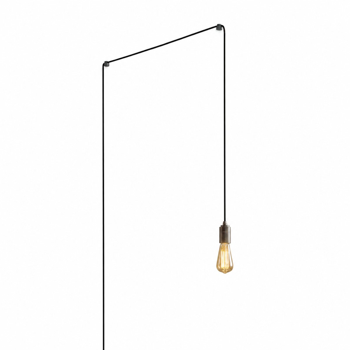 Squirrel Cage Plug-In Pendant in Graphite on a white background