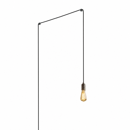 Squirrel Cage Plug-In Pendant in Graphite on a white background