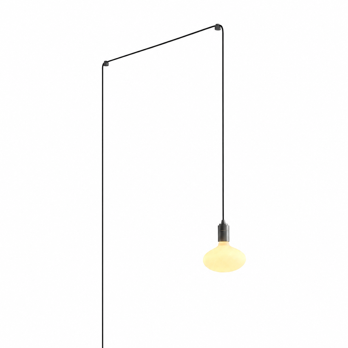 Oval Plug-In Pendant in Graphite on a white background