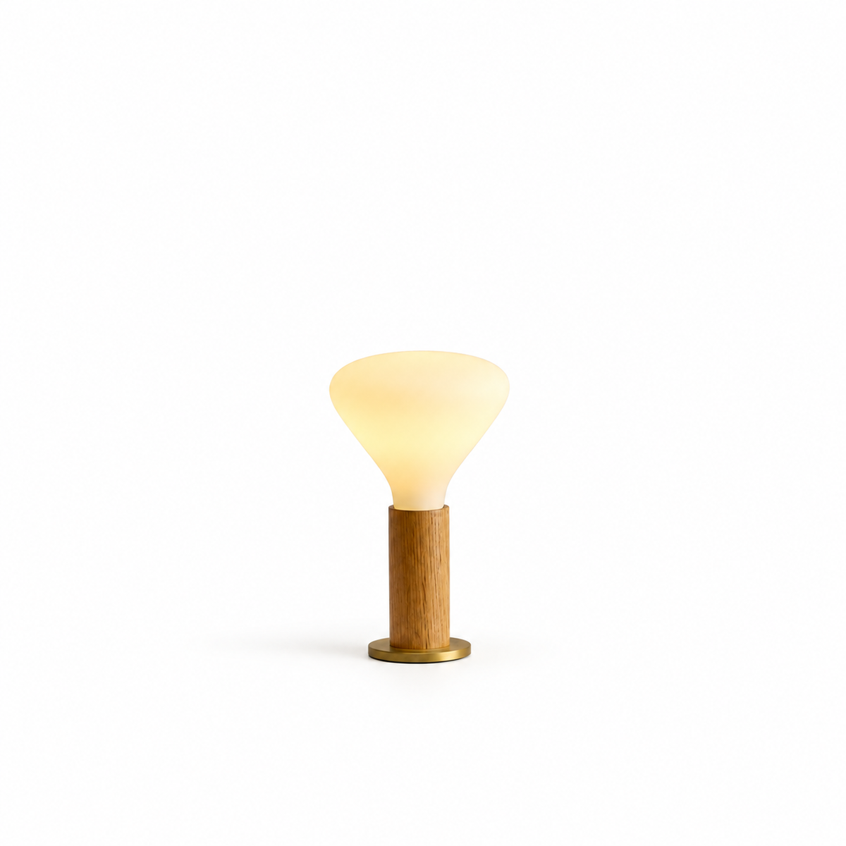 Knuckle Table Lamp in Oak + Noma on a white background