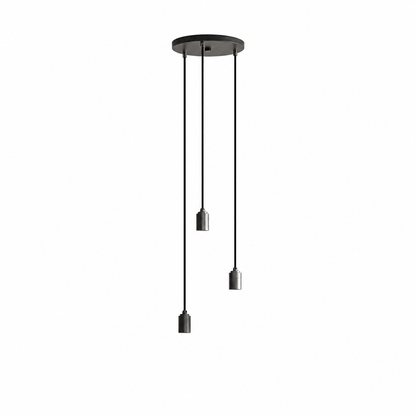 Triple Pendant in Graphite - Black Canopy on white background