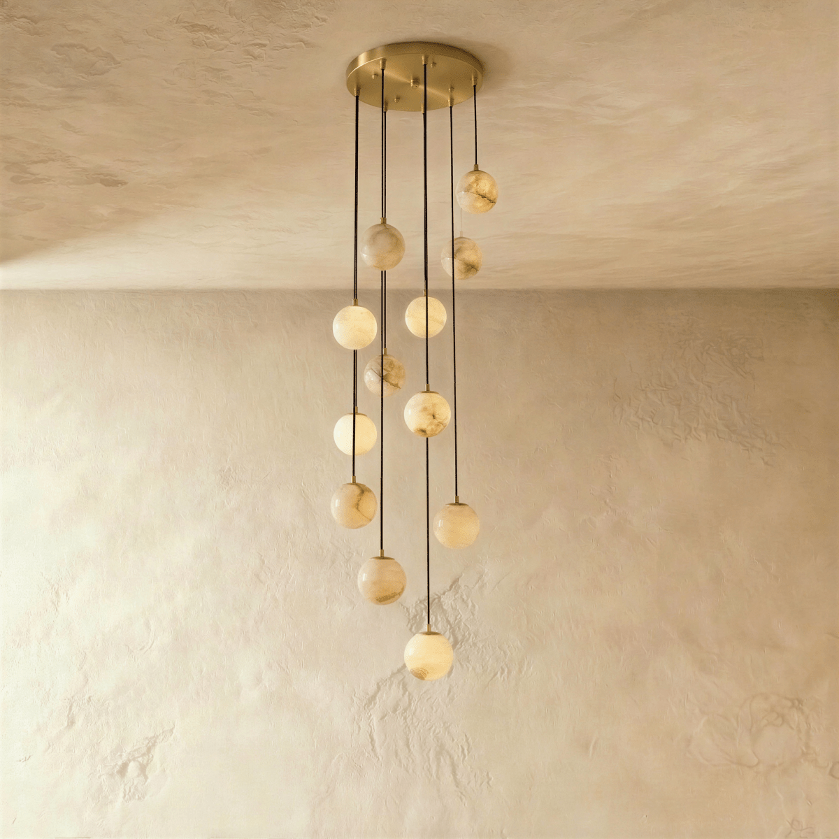 Tama Alabaster Chandelier Light.