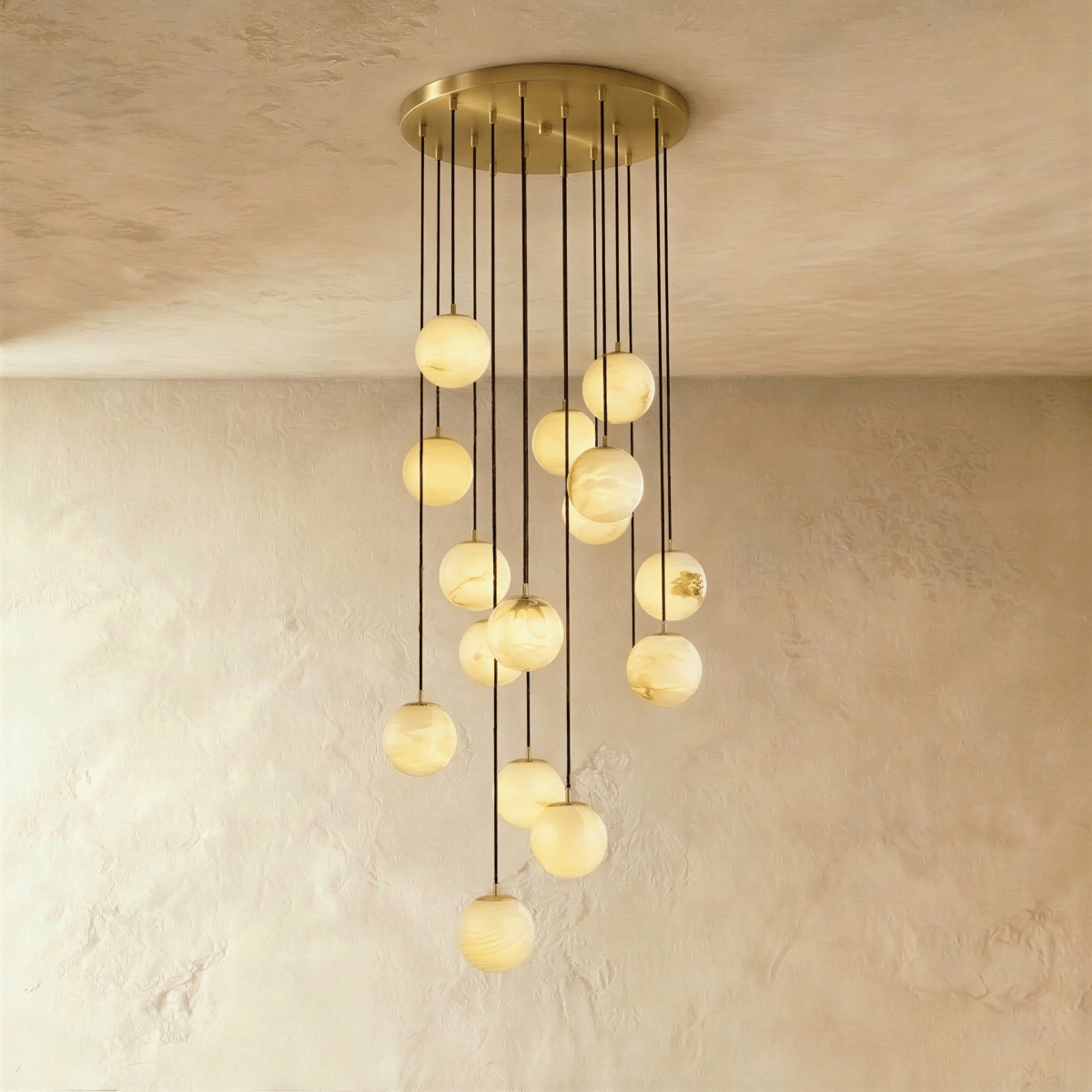 Tama Alabaster Chandelier Light.
