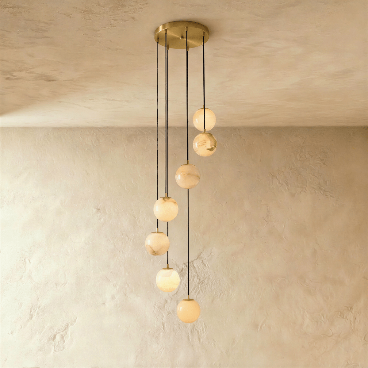 Tama Alabaster Chandelier Light.