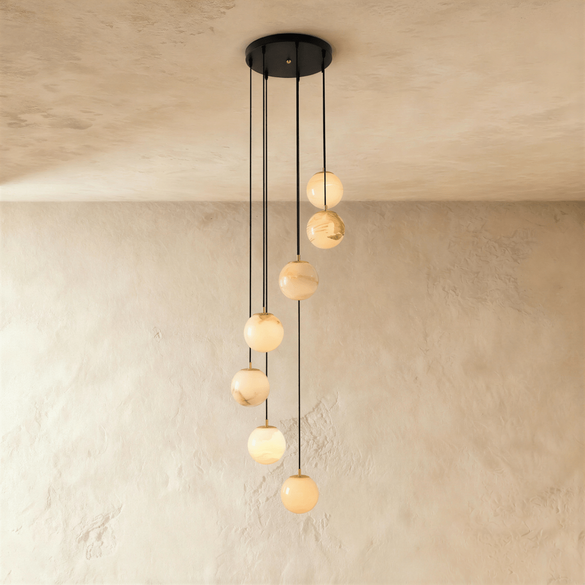 Tama Alabaster Chandelier Light.