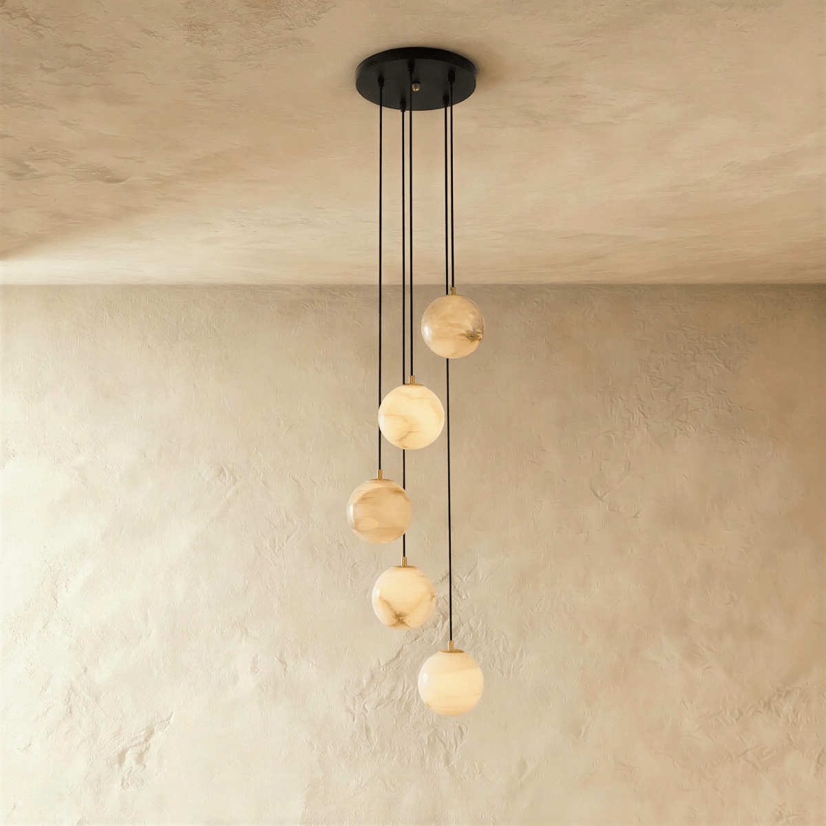 Tama Alabaster Chandelier Light.