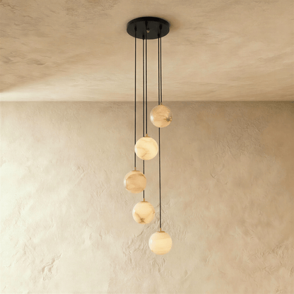 Tama Alabaster Chandelier Light.
