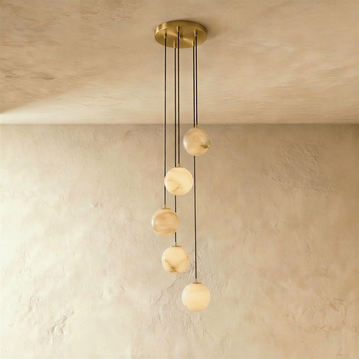 Tama Alabaster Chandelier Light.