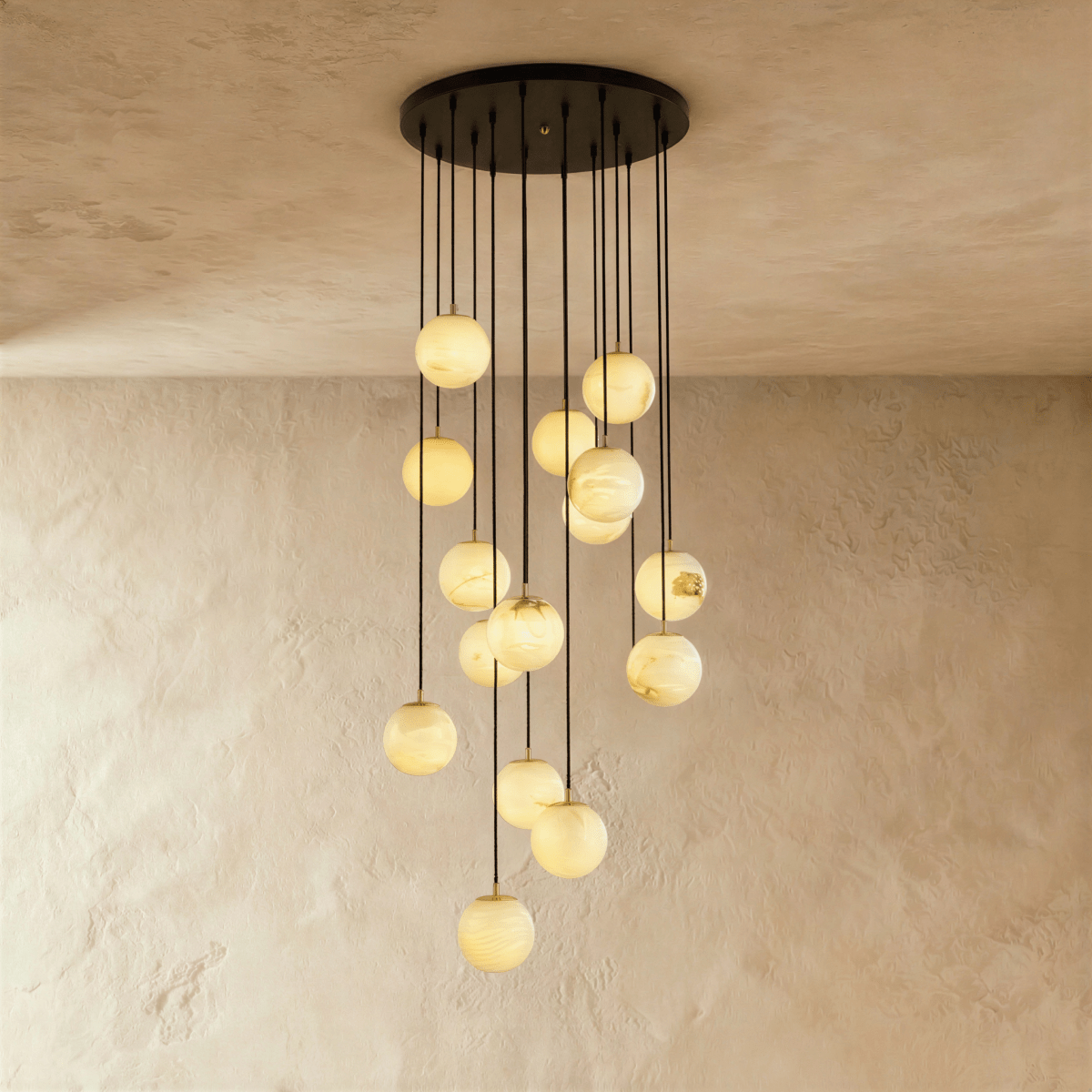 Tama Alabaster Chandelier Light.