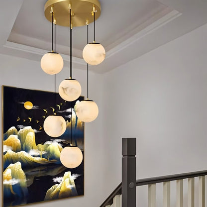 Tama Alabaster Chandelier Light.