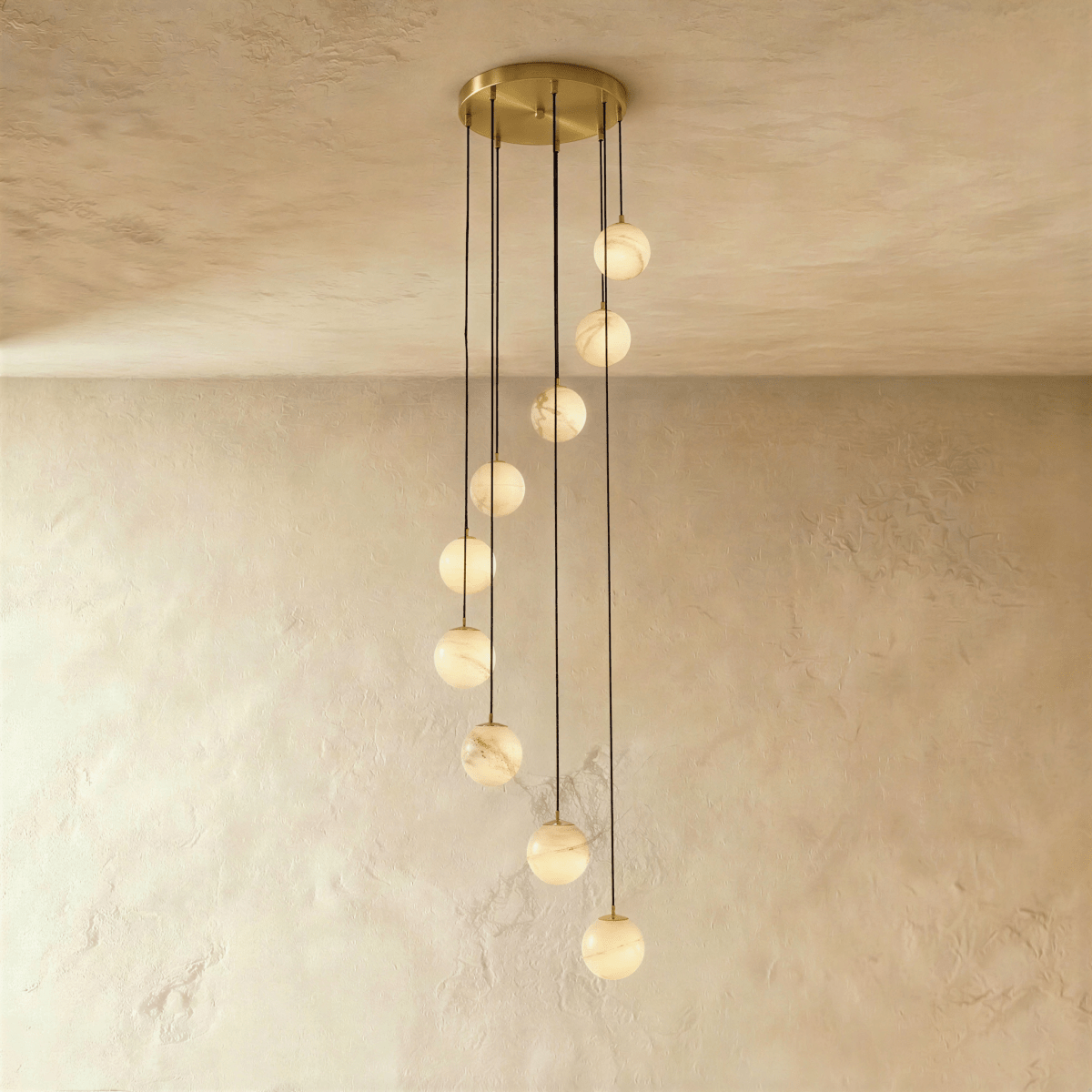 Tama Alabaster Chandelier Light.