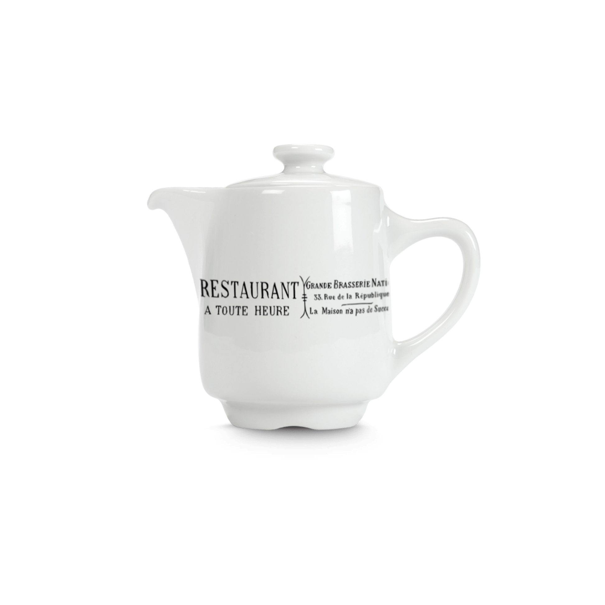 Pillivuyt Shop Teapot 3.5" diam x 5" H - 18 oz Brasserie Coffee/Tea Pot