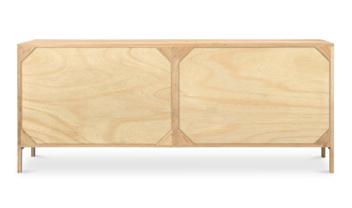 Moe's TEEDA DRESSER Organic Bookshelf Slab with Glass Shelves