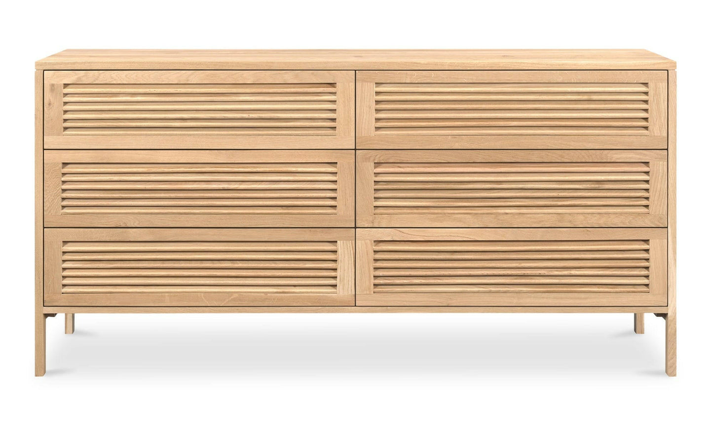 Moe's TEEDA DRESSER Organic Bookshelf Slab with Glass Shelves