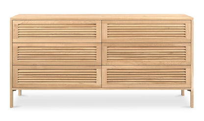 Moe's TEEDA DRESSER Organic Bookshelf Slab with Glass Shelves