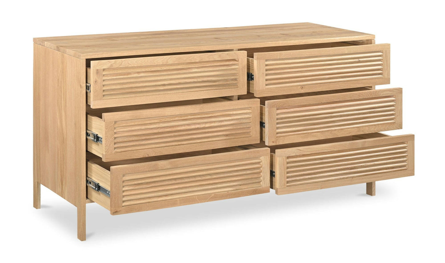 Moe's TEEDA DRESSER Organic Bookshelf Slab with Glass Shelves