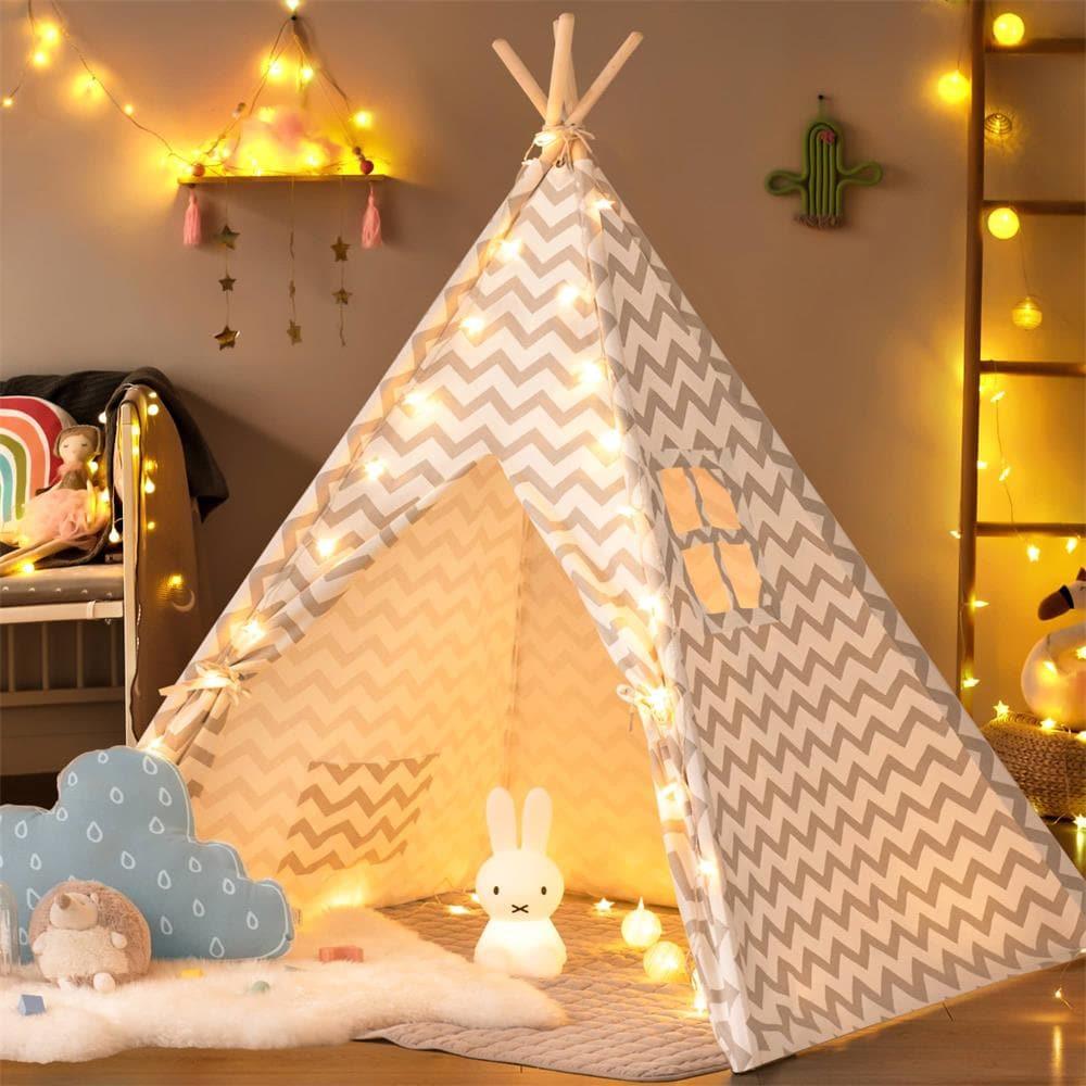 Tiny Land Tent Tiny Land® Gray Chevron Teepee for Kids