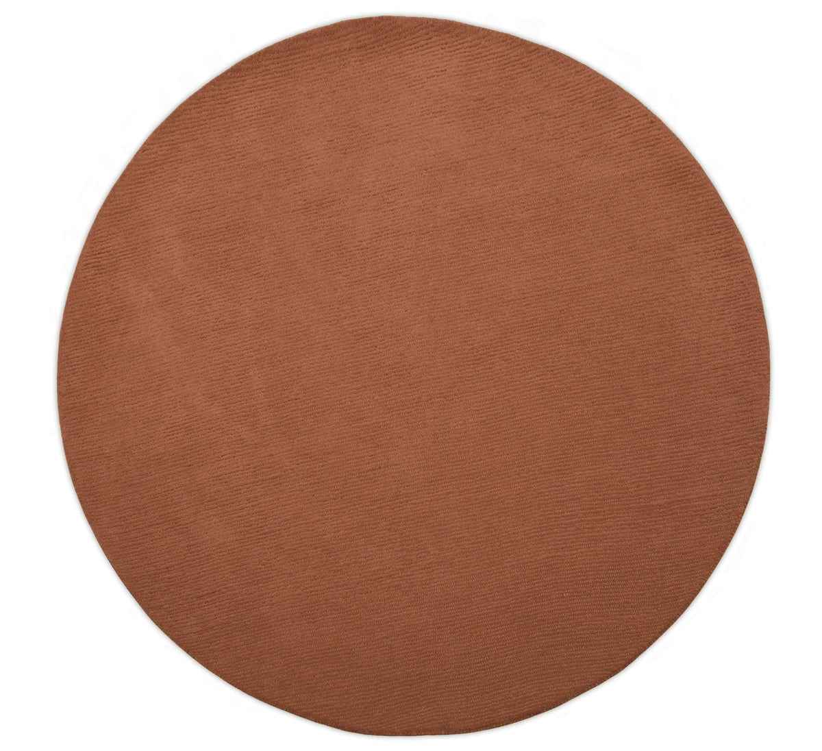 Terra Custom Made Hand Tufted Rust Modern Solid Design Wool Rug.