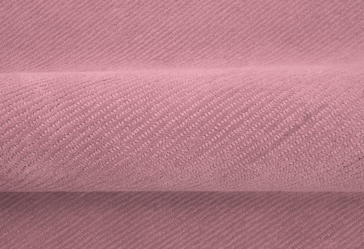 Custom Made Round Pink Modern Solid Design Hand Tufted Wool Rug.